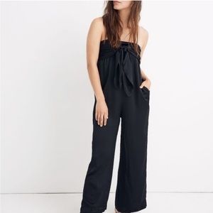 Madewell Strapless Satin Jumpsuit